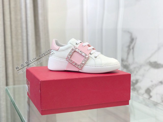 Roger vivier時尚女鞋 RV21早春新款方扣小白鞋運動休閒鞋 dx2968